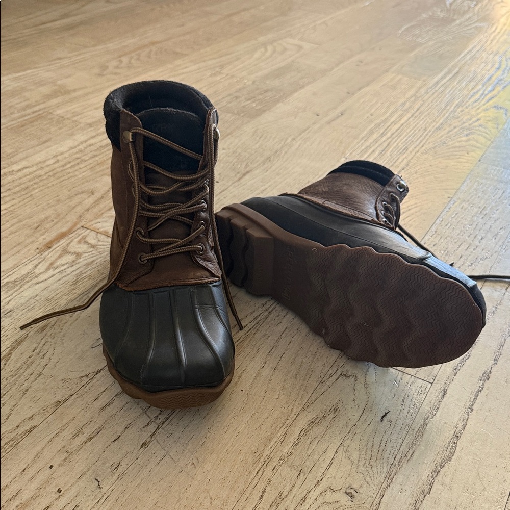 Sperry Men's Black and Brown Rain Boots